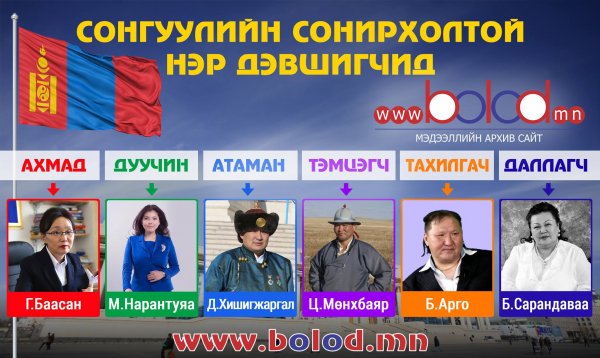 Арго, Нара, Сара-тангуудаа! Алагчилж та нарыг онцлоогүй юм шүү, ард түмнээ төлөөлж чадах уу л гэж...