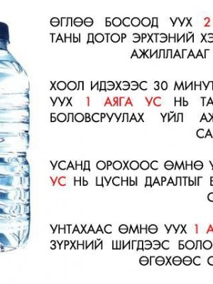 Цэвэр ус бол хамгийн зөв сонголт!